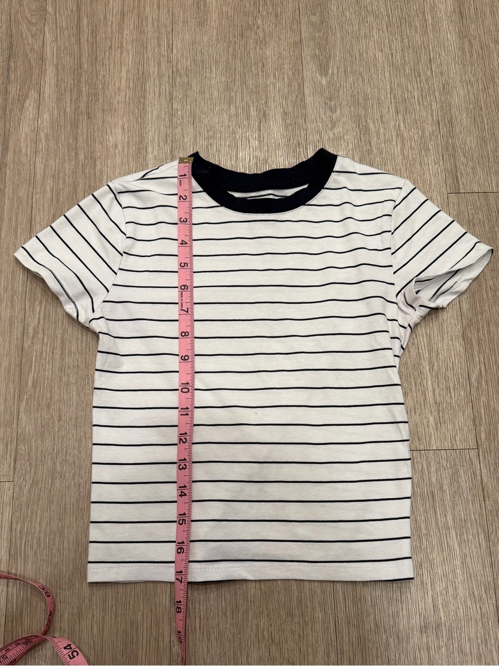 Striped White & Navy Short Sleeve Tee Woman